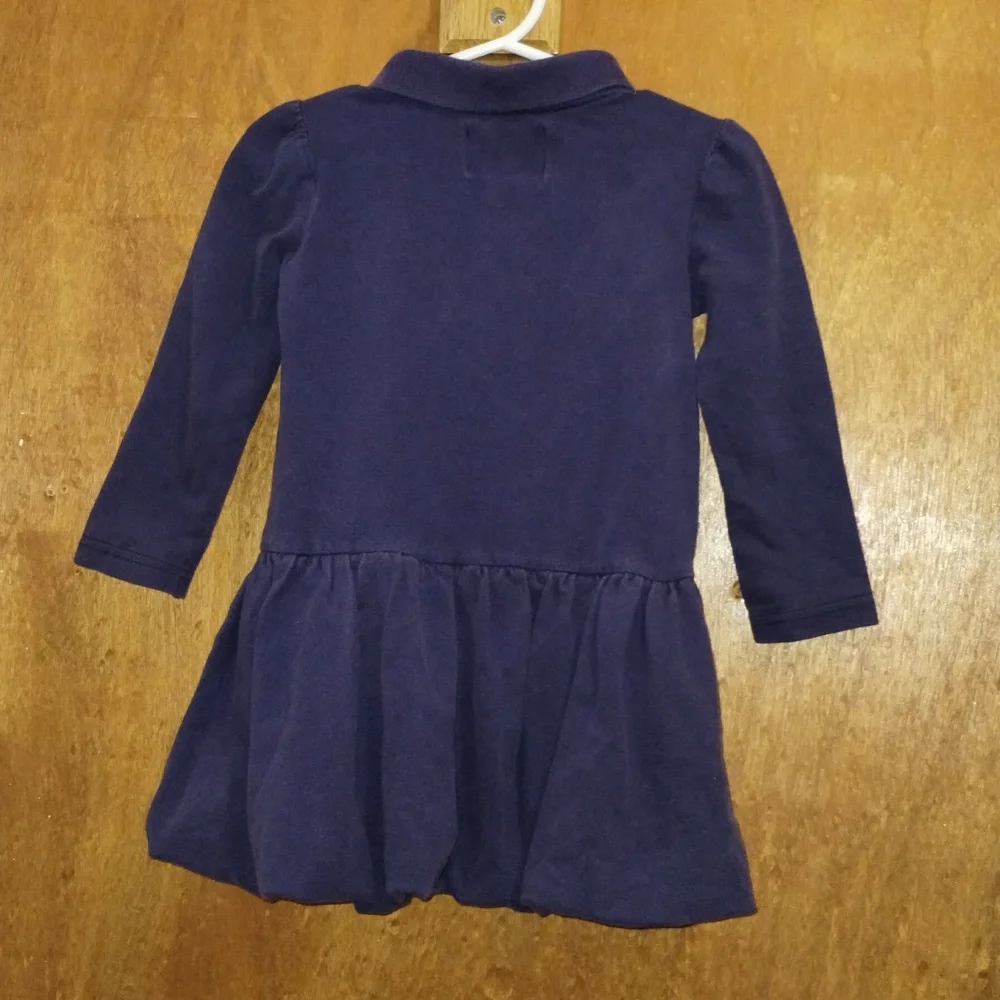 American Living Cotton Navy Blue Long-Sleeve Polo Dress  2/2T - Picture 4 of 9